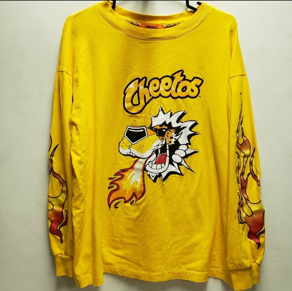 Flaming Hot Cheetos Long Sleeve graphic tee shirt medium womens